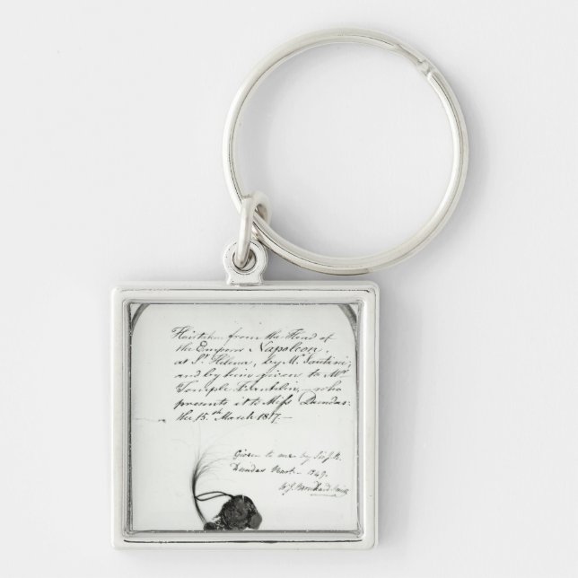 Chaveiro O cabelo cortou da cabeça do imperador Napoleon (Frente)