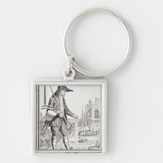 Chaveiro O camponês da vila, nascer a sofrer, c.1780 (Frente)