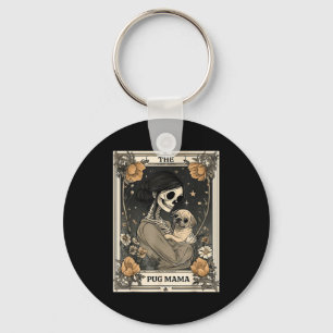 Chaveiro O Cartão Tarot Esqueleto da Mamãe Pug Cachorro Vin