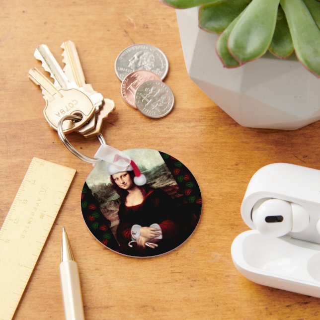 Chaveiro O Chapéu Natal de Mona Lisa (Mesa)