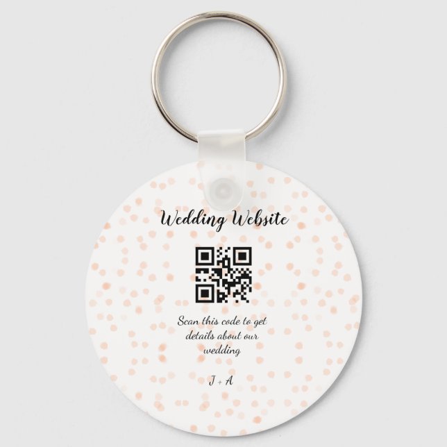 Chaveiro O código QR de verificação do site de casamento pa (Frente)