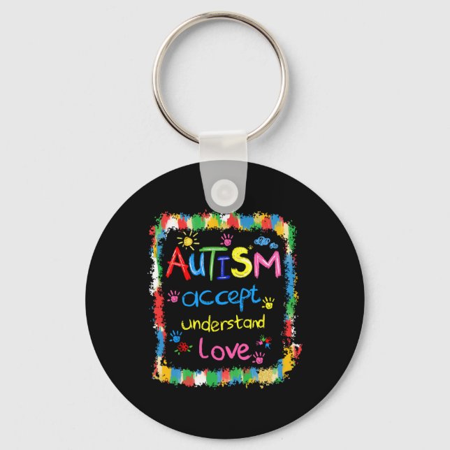 Chaveiro O conceito de conscientização do Autismo de Brusha (Frente)