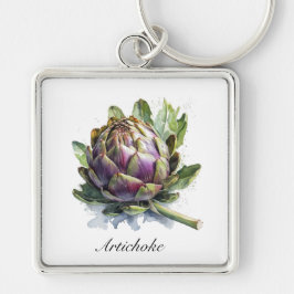 Chaveiro O Coração do Jardim: Artichoke em Aquarela