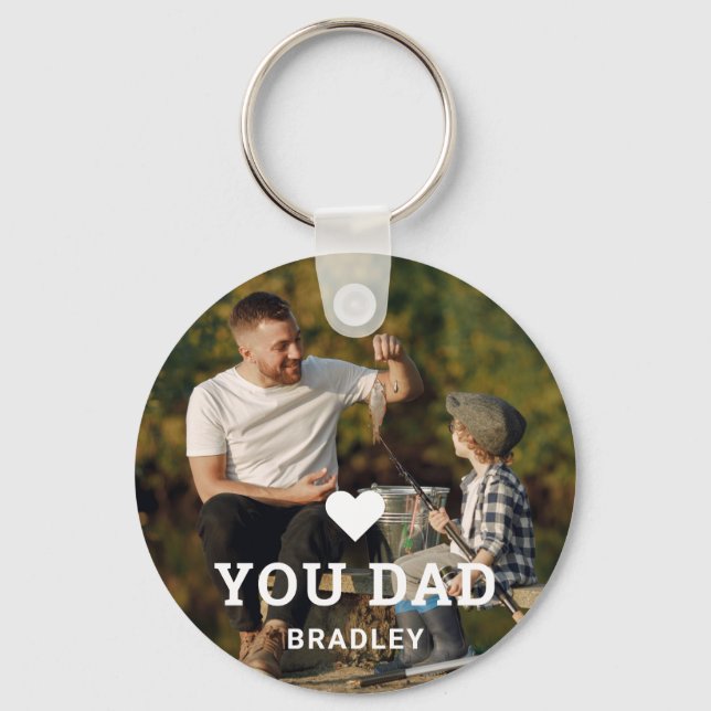 Chaveiro O CORAÇÃO FANTÁSTICA ADORA VOCÊ PAI nomes de fotos (Frente)