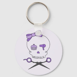 Chaveiro O crânio do cabeleireiro & Scissor Crossbones -