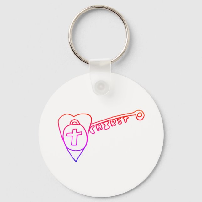 Chaveiro O cristo é a tecla Acrylic Round Keyring (Frente)