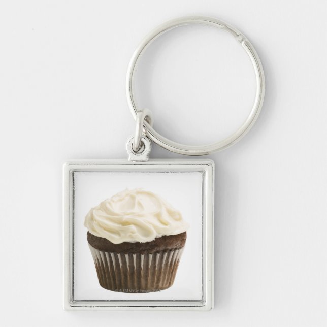 Chaveiro O cupcake com crosta de gelo do chocolate, estúdio (Frente)