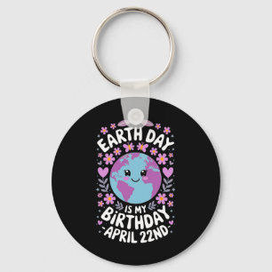 Chaveiro O Dia Da Terra É Meu Aniversário Para Meninas