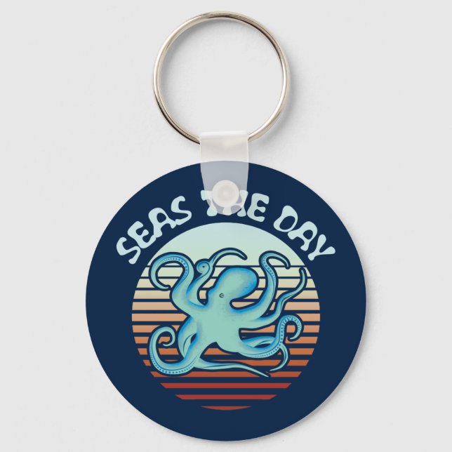Chaveiro O Dia dos Mares | Octopus de Summer Vibes (Frente)