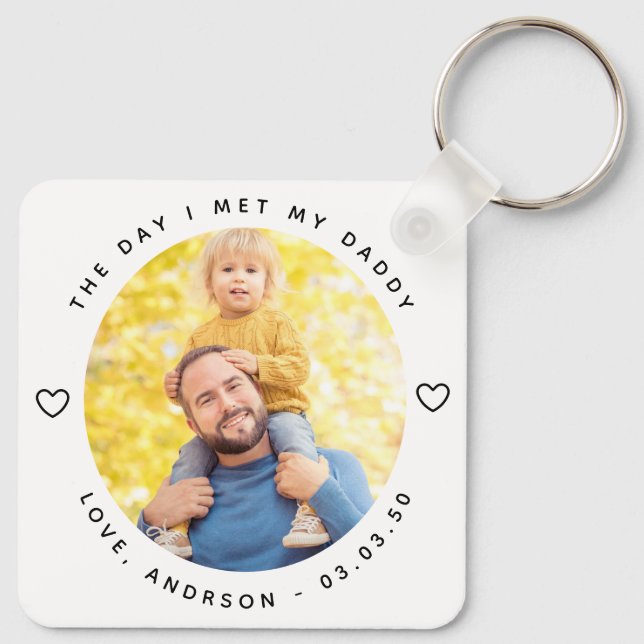 Chaveiro O Dia Em Que Conheci O Meu Pai Foto Primeiro Dia d (Verso)