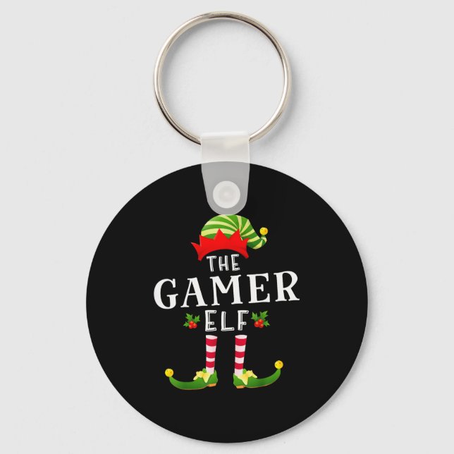 Chaveiro O Elfo Gamer de Natal Camisa de Dormir Combinando  (Frente)