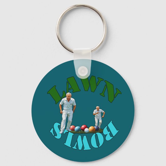 Chaveiro O Espírito do Lawn Bowls: Boliches e Bolinhos (Frente)