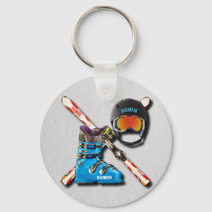 Chaveiro O Esqui Alpino Boots Helmet Googles Com Seu Nome