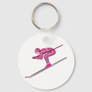 Chaveiro O esqui cor-de-rosa jejua