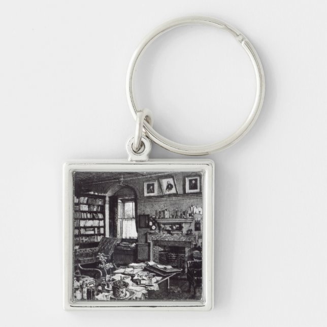 Chaveiro O estudo de Charles Darwin em para baixo abriga, (Frente)