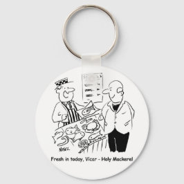 Chaveiro O Fishmonger Oferece Sarda Santa Vicar. Engraçado