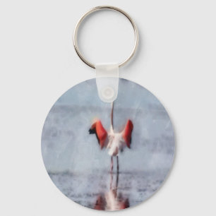 Chaveiro O Flamingo Rosa em Aquarela