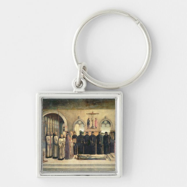 Chaveiro O funeral de St Jerome, c.1470-1472 (o óleo pode (Frente)