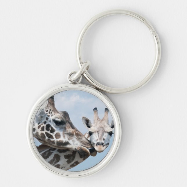 Chaveiro O girafa beija sua vitela (Frente)
