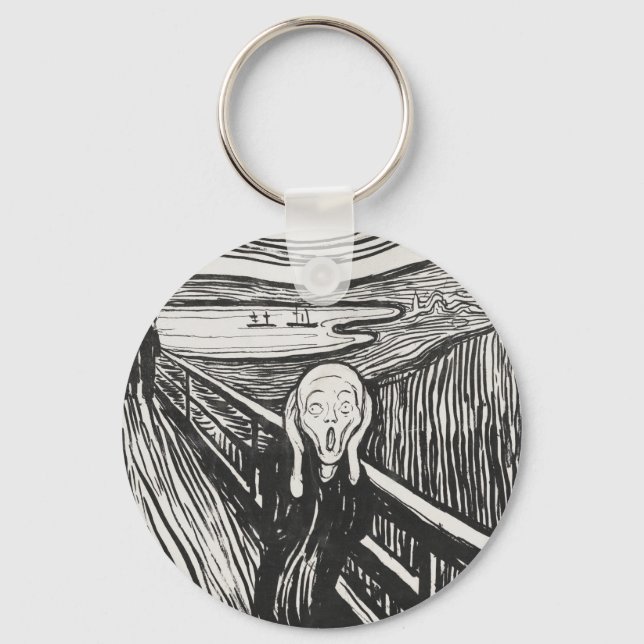 Chaveiro O Gritar de Edvard Munch Black and White (Frente)