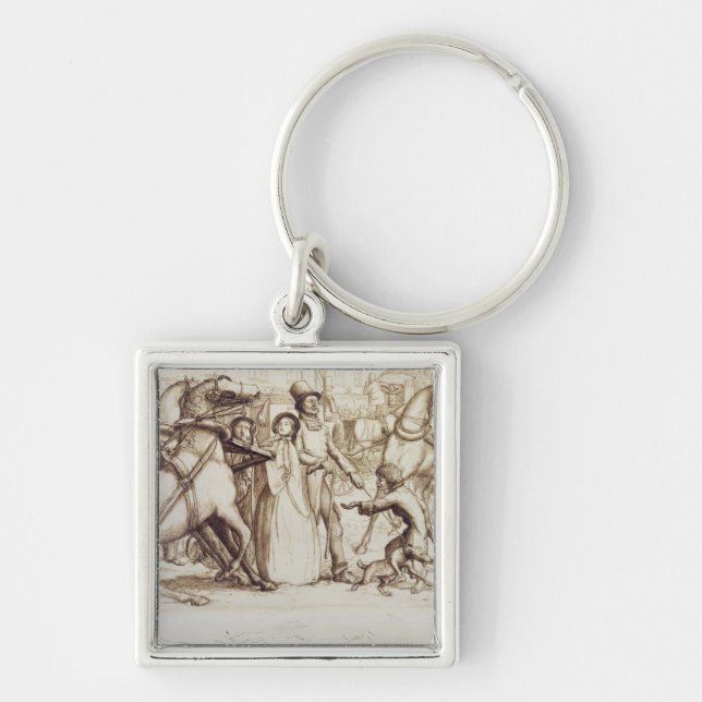 Chaveiro O homem cego, 1853 (caneta, tinta, lavagem e (Frente)