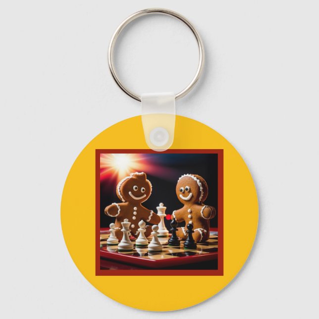 Chaveiro O Homem De Pão De Gengibre Joga Xadrez Com Sua Irm (Frente)