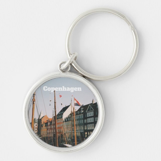 Chaveiro O icônico Nyhavn, Copenhague, Dinamarca (Frente)
