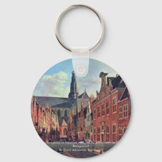 Chaveiro O Jansstraat Em Haarlem Com A Rua.