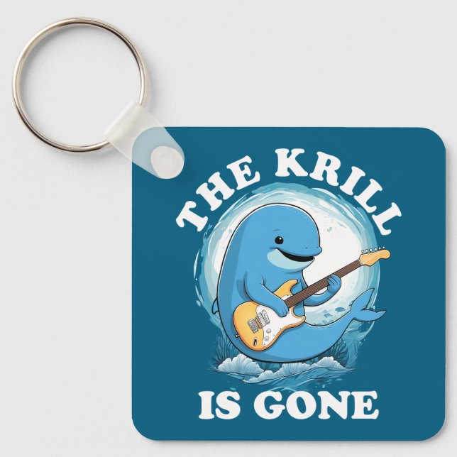 Chaveiro O Krill Se Foi - Baleia Engraçada Tocando Guitarra (Frente)