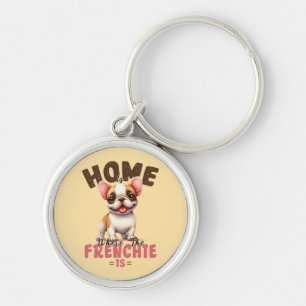 Chaveiro O Lar do Bulldog Francês é Onde Está o Frenchie