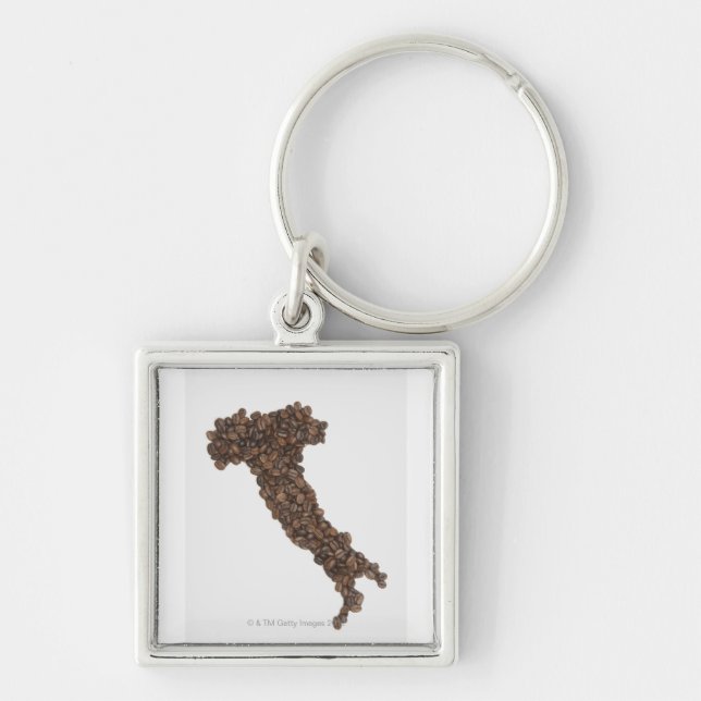 Chaveiro O mapa de Italia fez de feijões de café (Frente)
