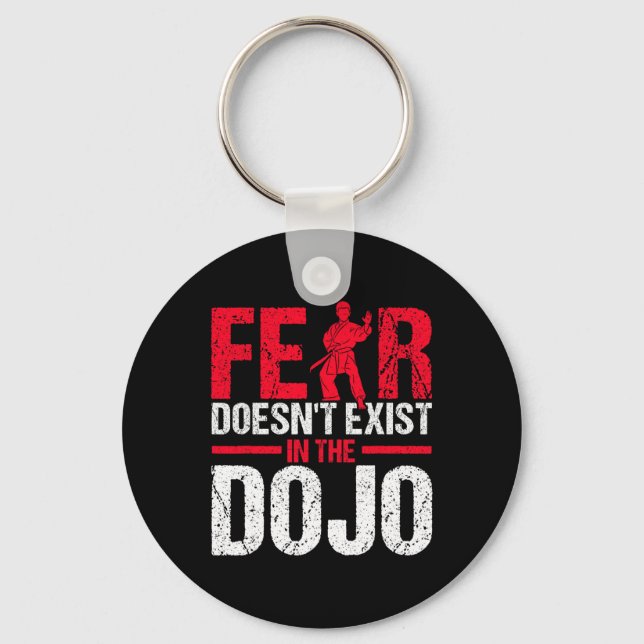 Chaveiro O Medo Não Existe No Karate Dojo  (Frente)