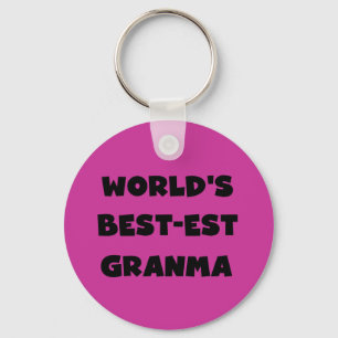 Chaveiro O Melhor-est Granma do mundo preto e branco