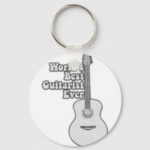 Chaveiro O melhor guitarrista do mundo. preto e branco