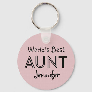 Chaveiro O melhor nome personalizado da TIA do mundo, Pink