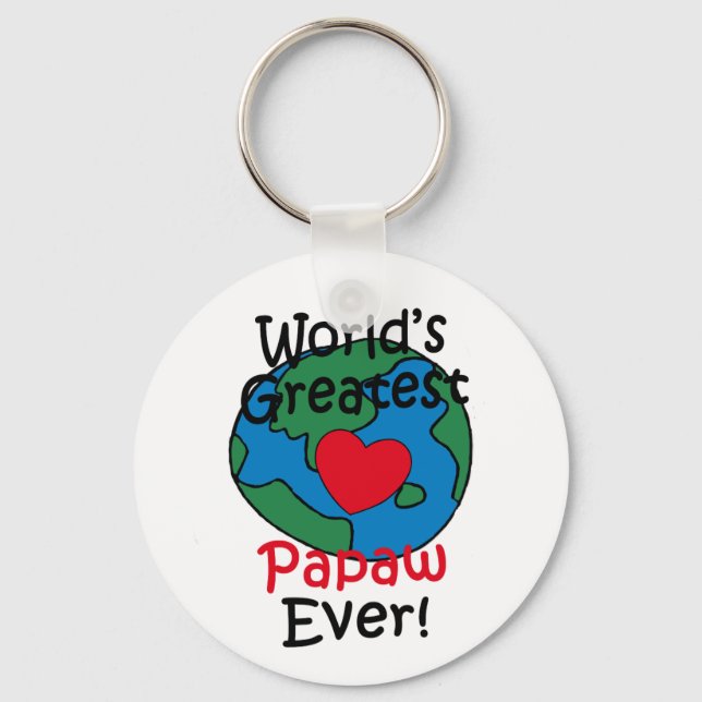 Chaveiro O Melhor Papaw Coração do Mundo (Frente)