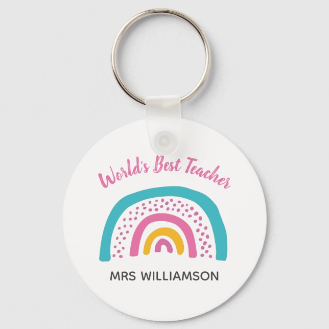 Chaveiro O melhor professor do mundo, Rainbow (Frente)