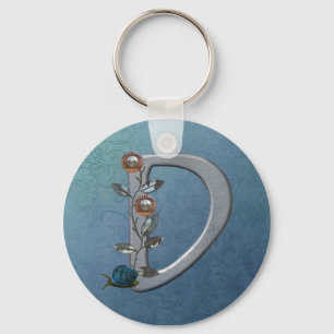 Chaveiro O metal floresce o monograma D