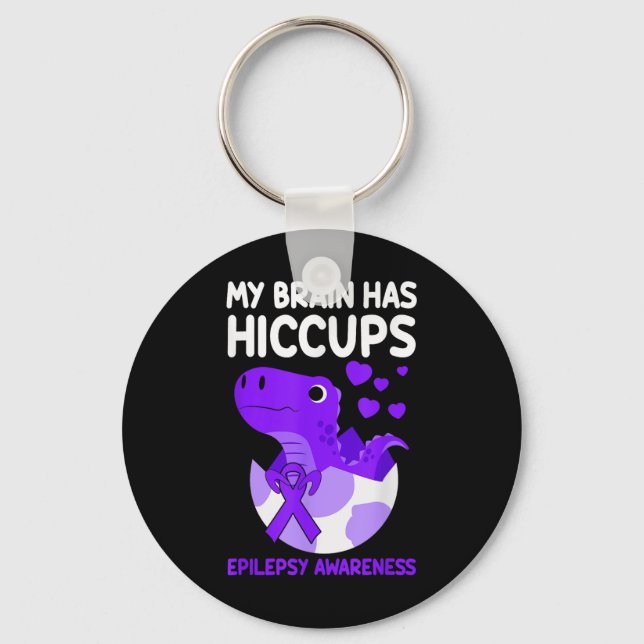 Chaveiro O Meu Cérebro Tem Hiccopes Roxo Epilepsia (Frente)