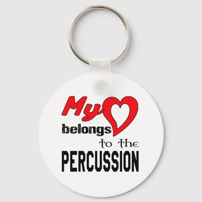 Chaveiro O meu coração pertence à Percussão. (Frente)
