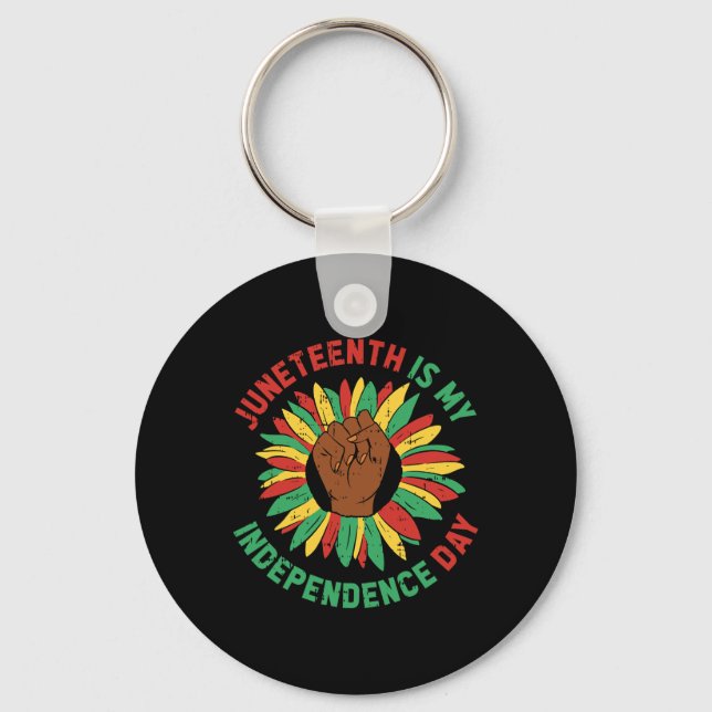 Chaveiro O meu dia de independência é afro-cêntrico na hist (Frente)
