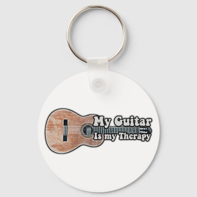 Chaveiro O meu violão é a minha terapia. (Frente)