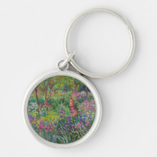 Chaveiro o monet floresce o vintage -íris-jardim-em-giverny