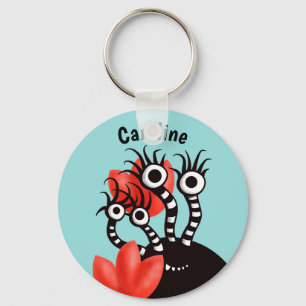Chaveiro O monstro bonito com quatro olhos abstrai o nome