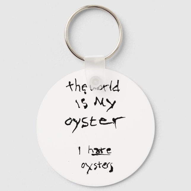 Chaveiro O Mundo É Minha Ostra... Eu Odeio Ostras (Frente)