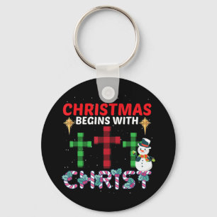 Chaveiro O Natal Começa Com O Cristo Snowman Christian Rel