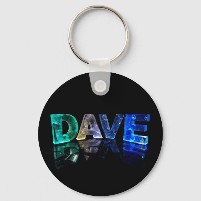 Chaveiro O nome Dave em Luzes 3D (Fotografia) (Frente)
