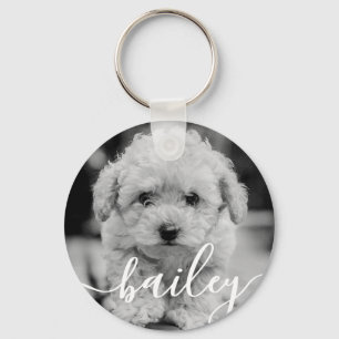 Chaveiro O nome e a foto simples e moderno do legante de Pe