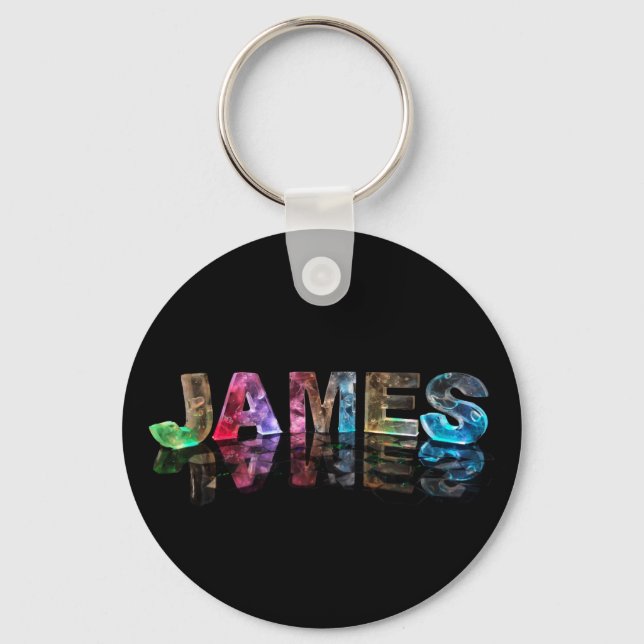 Chaveiro O nome James em Luzes 3D (Fotografia) (Frente)