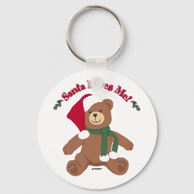 Chaveiro O Papai Noel Me Ama! Urso de Natal (Frente)
